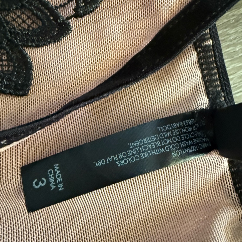 Torrid Pink & Black Floral Applique Mesh Babydoll - Picture 8 of 8